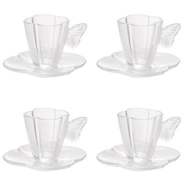 Imagem de Conjunto com 4 Xícaras e Pires para Chá Wolff Butterfly – 180ml