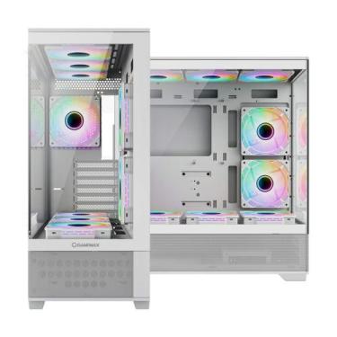 Imagem de Gabinete Gamemax Mid Tower Atx Vidro Vista Branco 3 Fans