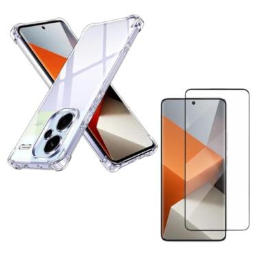 Imagem de Capa Capinha Anti Impacto + Película de Vidro Temperado 3D Para Redmi Note 13 Pro Plus Tela De 6,67 Polegadas - (Bluepink)