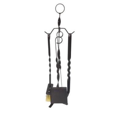 Imagem de Kit Limpeza Lareira Acessórios Ouro Envelhecido Chaminé - INOX LAURIND