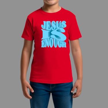 Imagem de Camisetas Infatil Básica Casual Gola Redonda Jesus Is - RodLiwes, Verm
