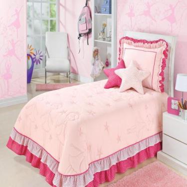 Imagem de Cobre Leito Solteiro Bailarina Pink Enxovais Aquarela 4 peças, 4 peças