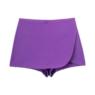Imagem de Saias Shorts Femininas Cintura Alta - Zíper Lateral, Estilo Vintage e 