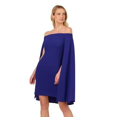 Imagem de Adrianna Papell Vestido feminino com ombros de fora, Violeta azul-escuro, 44