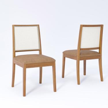 Imagem de Kit com 2 Cadeiras de Jantar Marcela Madeira/Kaki