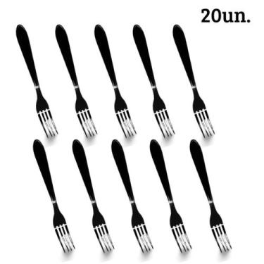 Imagem de Kit 20 Facas de Mesa em Aço Inox Black Restaurante Cozinha - 123ÚTIL, 