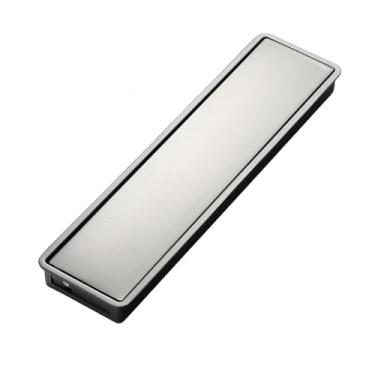 Imagem de Armário de cozinha maçaneta de porta oculta preta dourada maçaneta embutida porta de armário invisível puxadores embutidos maçaneta móveis hardwar, 6020, 160 mm cinza