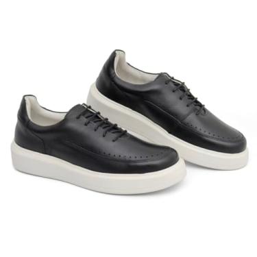 Imagem de Tênis Sapatênis Casual Masculino Couro Comfort cor:Preto;Tamanho:44