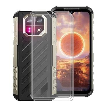 Imagem de KJYFOANI Película protetora de vidro temperado para Ulefone Armor 22, [3 unidades] de alta transparência [dureza 9H] [sem bolhas] película protetora de vidro temperado para Ulefone Armor 22 de 6,58 polegadas.