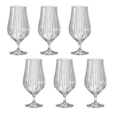 Imagem de Taça de Cristal Bohemia Para Cerveja 540 ml Tulipa Optic 6 Peças - Boh