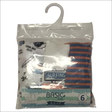 Imagem de Kit com 3 cuecas infantis slip basic + 6 anos surf