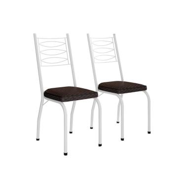 Imagem de Conjunto com 2 Cadeiras Ludi Cacau e Branco