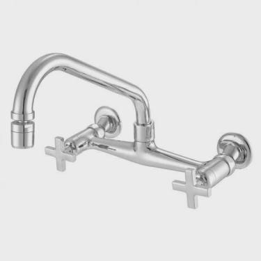 Imagem de Torneira com Misturador de Cozinha Parede 3003 C 22 1/4V ba aa Nya Meber Metais Cromado