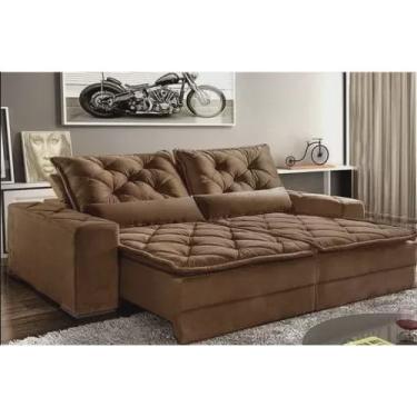 Imagem de Sofá 3 Lugares Retrátil e Reclinável Dallas Marrom
