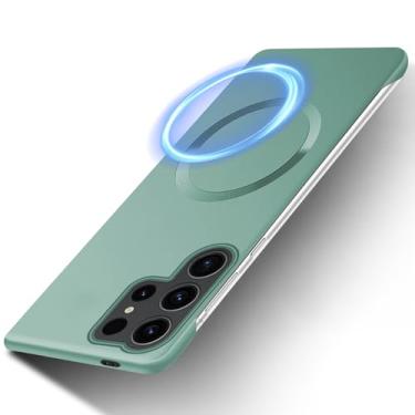 Imagem de Capa ultrafina para Samsung Galaxy S24 Ultra com capa magnética [sem bordas - toque original] Capa de telefone fina fosca com Mag-Safe, capa antiimpressão digital para Samsung S24 Ultra 5G