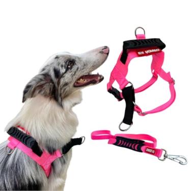 Imagem de Coleira Peitoral Anti-puxão com Guia para Cães Fortes Tamanho M - Canadá K9 (rosa pink)