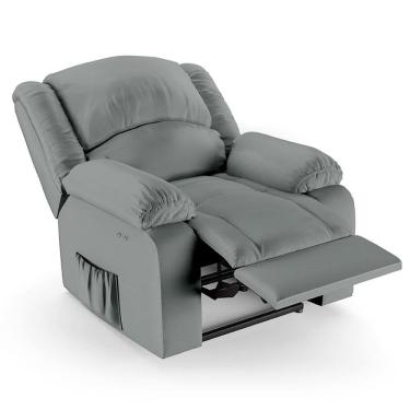 Imagem de Poltrona Do Papai Reclinável Pietra Power Touch Usb Fh9 Pu Cinza - Mpozenato