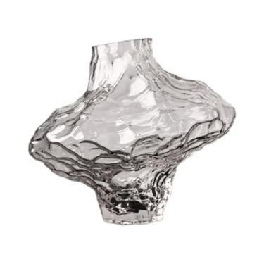 Imagem de XLWLLNJ Vaso Transparente de Cristal, Centro de Mesa Floral Elegante, Decoração para Casa, 18x18x16cm