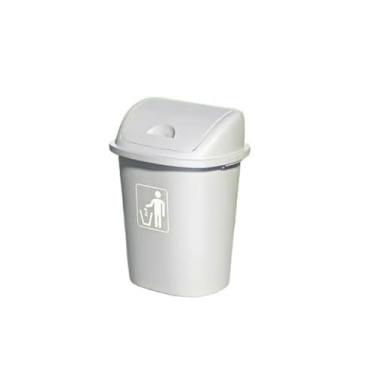 Imagem de Lixeira Lixeira de escritório com tampa agitadora, tamanho grande, grande capacidade, área externa, comercial, cozinha, sala de aula, lata de lixo especial com tampa Lixeira(Gray with lid,40L)