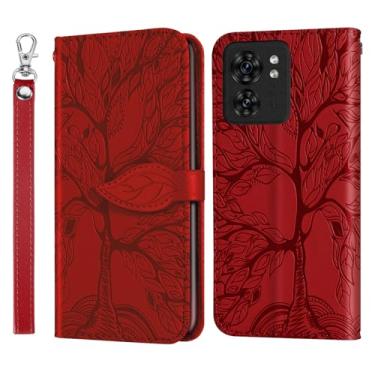 Imagem de TIPOYOROO Capa para Moto Edge 2023 /Moto Edge 40 5G capa carteira flip flip livro capa de telefone de couro PU com suporte de cartão cordão fecho magnético para Motorola Edge (geração 4) - vermelho