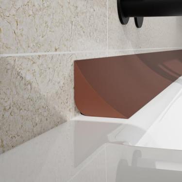 Imagem de Acabamento de moldagem flexível, tira de calafetagem de 1 m, macia, impermeável, resistente a manchas, adequada para decoração de casa de banho, cozinha, piso, parede e bancada, branco marrom escuro