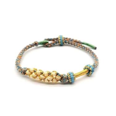 Imagem de Azusa Sun Pulseira de flor de pêssego A Link That Can Never Be Undone Pulseira de nó trançado ajustável, para minha neta, da Grandma Jewelry Gift for Women, One Size, Algodão, Sem Pedra Preciosa