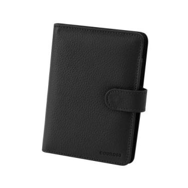 Imagem de Porta-Passaporte Couro Couro50 c/ Bolso para AirTag 741, Preto