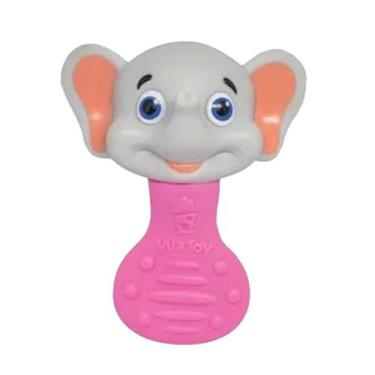 Imagem de Mordedores Chocalhos Animais Bebê Infantil Elefante Rosa - Koala Baby