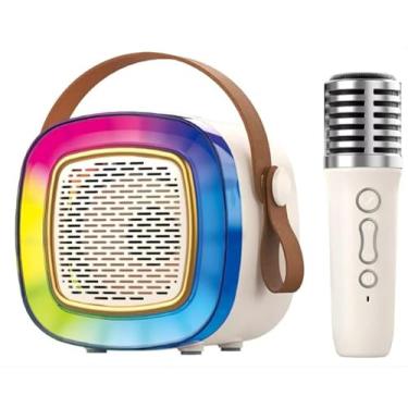 Imagem de Caixa de Som Bluetooth com Microfone Portátil Infantil, Luz LED Colorida, Áudio Potente, Bateria Recarregável – Diversão, Música e Karaokê para Crianças, Festas e Presentes Criativos