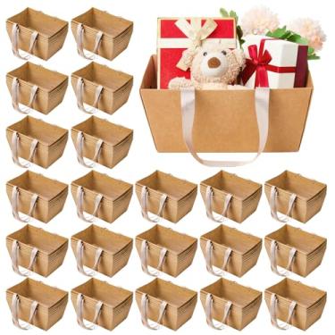 Imagem de Pinkunn 150 peças de cesta para presentes vazia DIY kit de cesta de presente de festa a granel com alças bandejas de mercado para embalagens, festa de casamento, exibição de aniversário