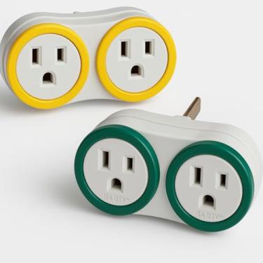 Imagem de Kit com 2 Adaptadores de Tomada Universal 10A e 20A Modelo Novo Detalhes Coloridos