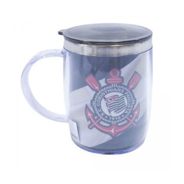 Imagem de Caneca Térmica Corinthians 450ml Plástico e Inox
