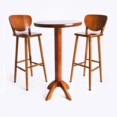 Imagem de Conjunto Bistrô Mesa Red Alta 2 Banq Mad Imbuia