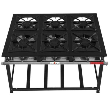 Imagem de Fogão Super 40 Kenok 6 Bocas Simples Alta Pressão Fasu6b.411