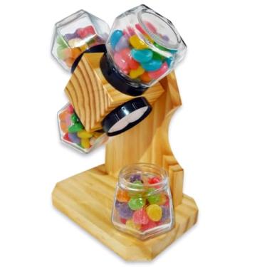 Imagem de Baleiro Giratório 4 Potes de Vidro