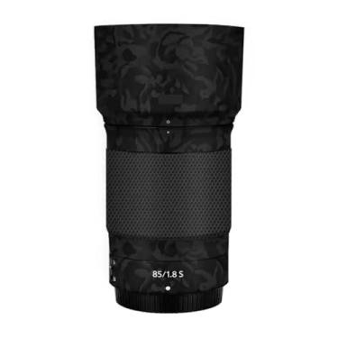 Imagem de Adesivo protetor de câmera de película de vinil para Nikon Z 85 mm F1.8S protetor acessórios de fotografia (Shadow Camo Black)