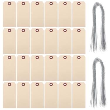 Imagem de DIYEAH 50 Peças De Etiquetas De Remessa Em Branco Com Arame Pequenas Etiquetas De Papel Pendurar 4 72 36 Polegadas Etiquetas De Papel Manilha Graváveis ​​ E Roupas