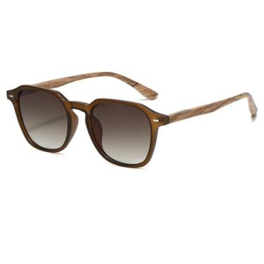 Imagem de VFDHN Óculos de sol de luxo femininos, roxos, retrô, com lentes de contato, para mulheres (marrom-marrom)