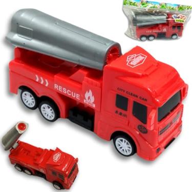 Imagem de Caminhão de Bombeiro Resgate Brinquedo Infantil Menino (TURBOJET)