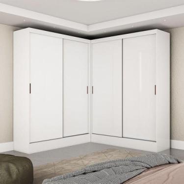 Imagem de Closet Casal Duplo Belém 4 Portas 4 Gavetas Carioca Móveis Branco