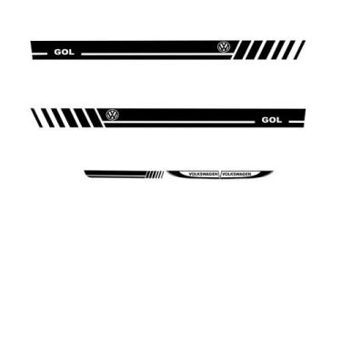Imagem de Kit 5 Adesivo Sport Tuning Gol G3 G4 G5 G6 G7 G8 Preto Fosco - Jhow Ad