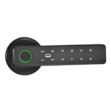 Imagem de Ｂｅｓｇａ Fechadura de maçaneta inteligente com fechadura digital eletrônica e maçaneta, suporte conveniente para senha em vários idiomas para entrada interna, Preto