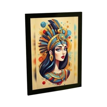 Imagem de Quadro Decorativo Cleópatra, Ilustração em Desenho, Tamanho A2 46x64cm, com Moldura em Pinus e Impressão em Papel Fotográfico