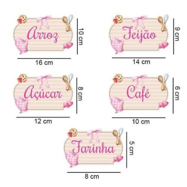 Imagem de Cartela C/05 Unid De Adesivos Para Potes Mod Rosa - Lojinha Da Luc