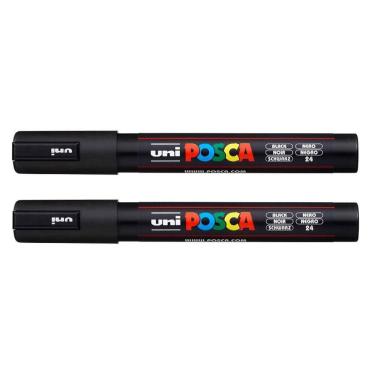 Imagem de Caneta Marcadora Posca Pc-5m Preta 2 Unidades - Uni