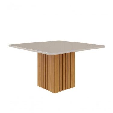 Imagem de Mesa de Jantar 8 Lugares 130cm Ana Nature/Off White Cimol Móveis