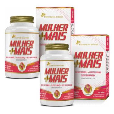 Imagem de Kit 2x Mulher +Mais (Prímula, Linhaça, Borragem + Vit Adek) 60 Cápsula
