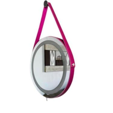 Imagem de AFEGAN DESIGN, Espelho Decorativo Redondo 50 cm LED ROSA EXCLUSIVO