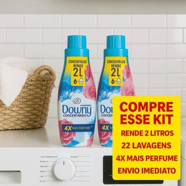 Imagem de Kit 2 Amaciantes Downy Concentrado 500ml  4X Mais Perfume e Rendimento