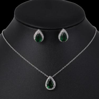 Imagem de Conjunto Colar e Brinco Noiva Pedra Zirconia  Gota - DeCastro joias, P